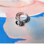 Δαχτυλίδι με μαργαριτάρι και διπλό σύρμα, Curri-8